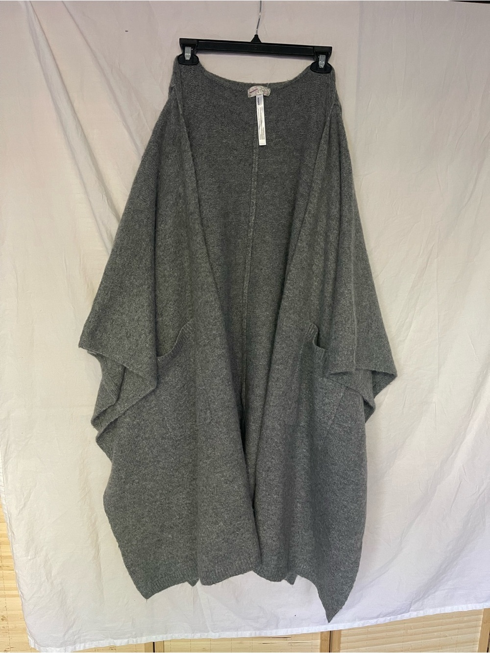 Free People Ellie Scarf Wrap Duster Sweater Kimono Grey Boho Contemporary Size L - Picture 16 of 16